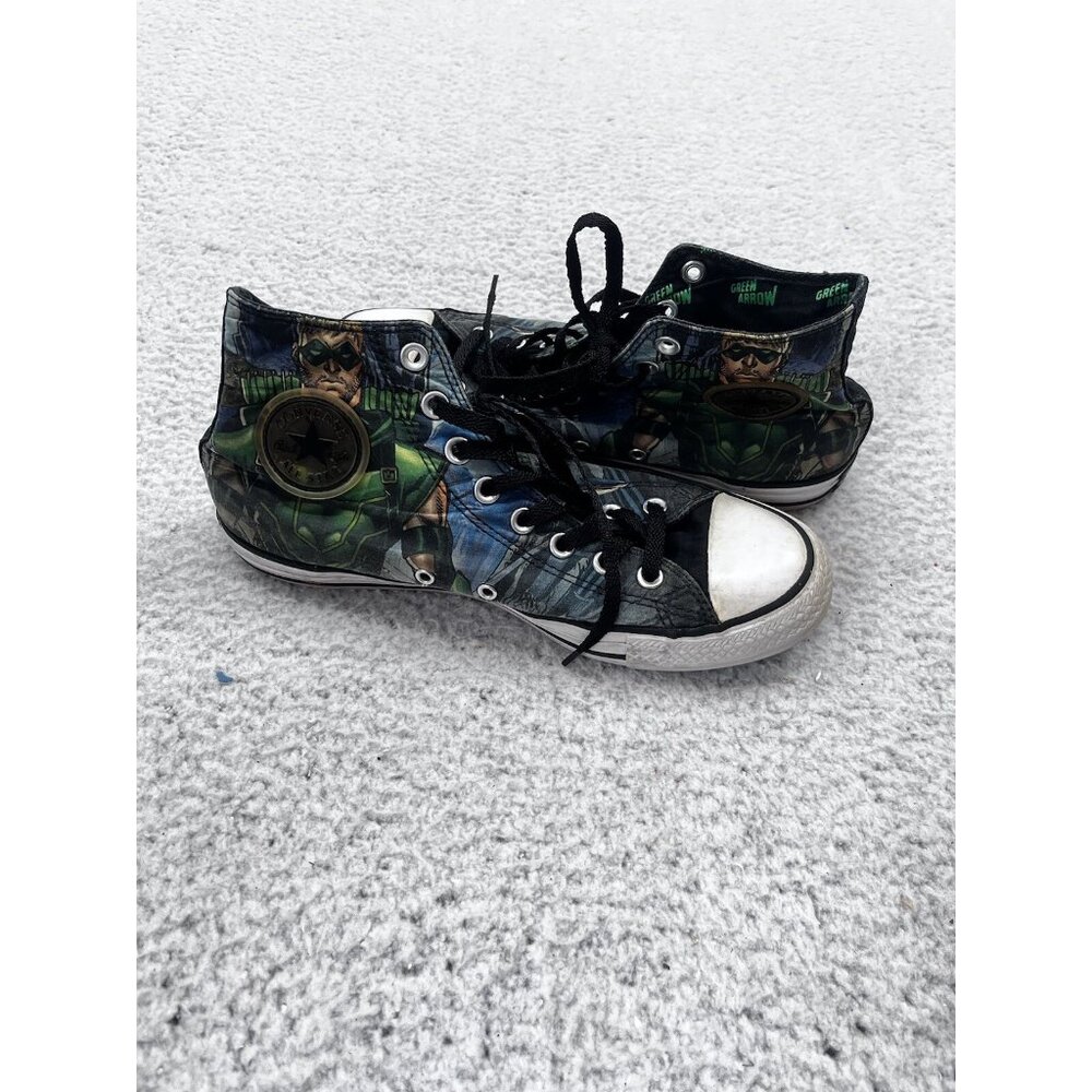 Men's Converse All Stars Chucks Green Arrow DC Comics High Top Sneaker Size 8 - Picture 2 of 11